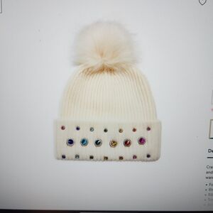 Kurt Geiger Cream Knit Beanie